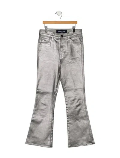 Pre-owned Veronica Beard Mid-rise Wide Leg Jeans In Gray