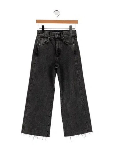 Pre-owned Veronica Beard Mid-rise Wide Leg Jeans In Gray