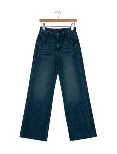 Pre-owned Veronica Beard Mid-rise Wide Leg Jeans W/ Tags In Blue