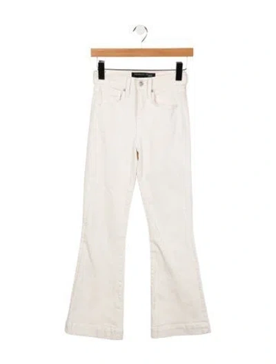 Pre-owned Veronica Beard Mid-rise Wide Leg Jeans In White