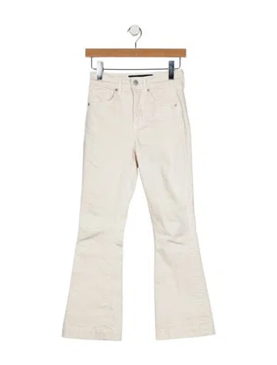 Pre-owned Veronica Beard Mid-rise Wide Leg Jeans In White