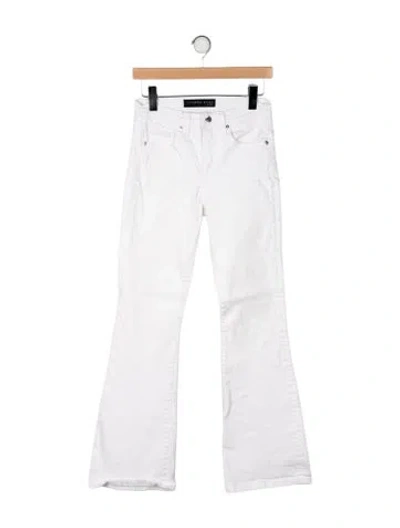 Pre-owned Veronica Beard Mid-rise Wide Leg Jeans In White
