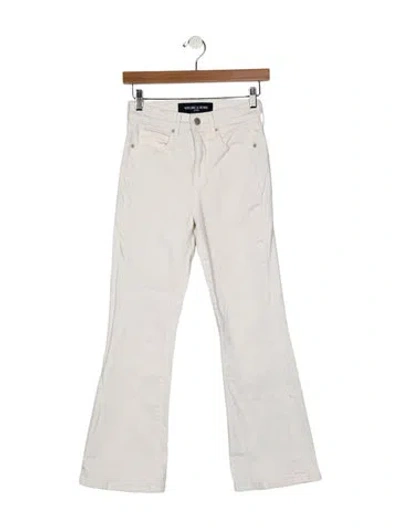 Pre-owned Veronica Beard Mid-rise Wide Leg Jeans In White