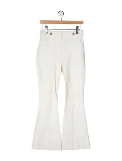 Pre-owned Veronica Beard Mid-rise Wide Leg Jeans In White