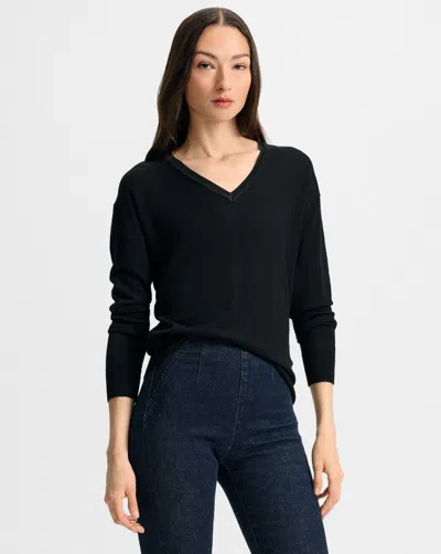 Veronica Beard Milette Merino Wool Pullover In Black