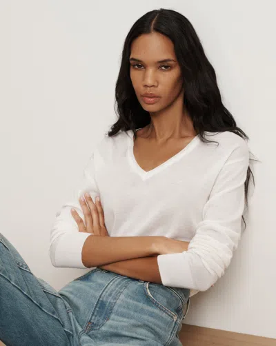 Veronica Beard Milette Merino Wool Pullover In White