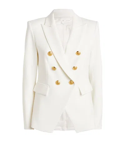 Veronica Beard Miller Dickey Double-breasted Grain De Poudre Blazer In Off White Gold