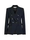 Veronica Beard Miller Dickey Button Double-breasted Blazer In Blue