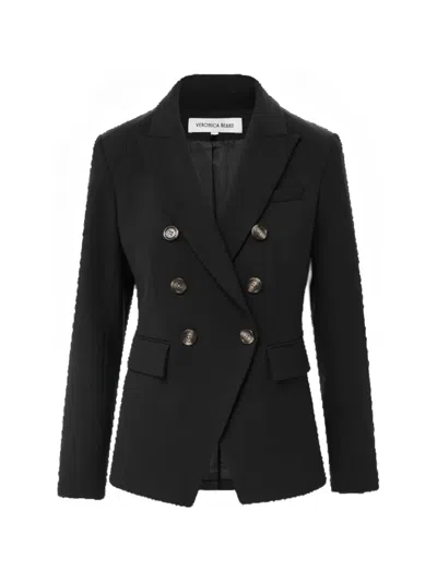 Veronica Beard Miller Dickey Double-breasted Blazer In Black