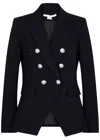 Veronica Beard Miller Dickey Double-breasted Grain De Poudre Blazer In Navy