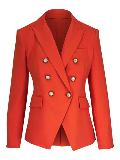 Veronica Beard Miller Dickey Double-breasted Blazer In Persimmon
