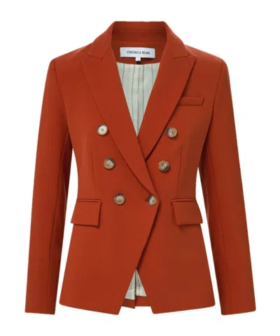 Veronica Beard Miller Dickey Double-breasted Blazer In Orange
