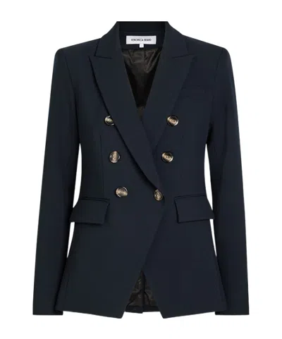 Veronica Beard Miller Dickey Horn Crepe Blazer In Black