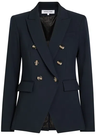 Veronica Beard Miller Dickey Horn Crepe Blazer In Blue