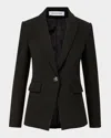 Veronica Beard Miller Stretch Crepe Dickey Jacket In Black