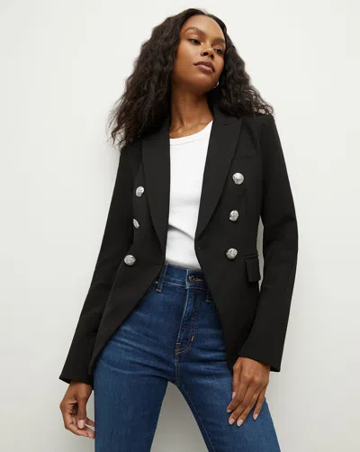 Veronica Beard Miller Dickey Jacket Black Silver In Black/silver