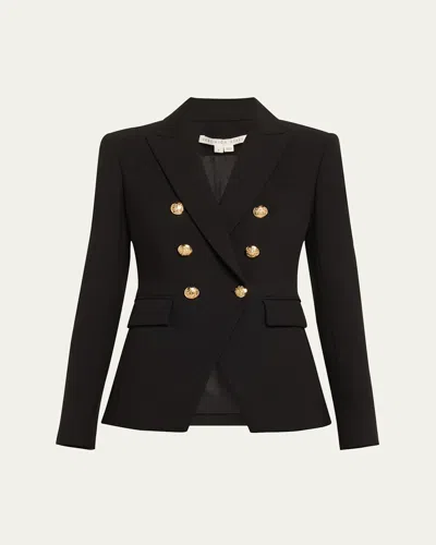 Veronica Beard Miller Dickey Jacket In Black With Gold Buttons