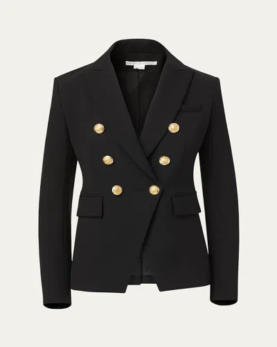 Veronica Beard Miller Dickey Jacket In Black With Gold Buttons