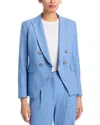 Veronica Beard Miller Dickey Pinstriped Crepe Blazer In Blue