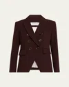 Veronica Beard Miller Dickey Double-breasted Woven Blazer In Brown