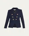 Veronica Beard Miller Dickey Jacket In Navy With Gold Buttons