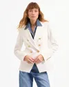 Veronica Beard Miller Dickey Double-breasted Grain De Poudre Blazer In Neutral