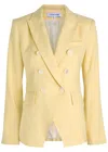 Veronica Beard Miller Dickey Linen-blend Blazer In Yellow