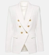 Veronica Beard Miller Dickey Double-breasted Grain De Poudre Blazer In Off White Gold
