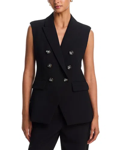Veronica Beard Miller Double Breasted Blazer Vest In Black