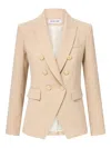 Veronica Beard Miller Double-breasted Button Blazer In Neutral