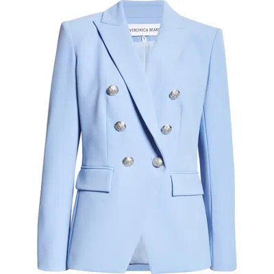 Veronica Beard Miller Double Breasted Dickey Jacket In Light Blue