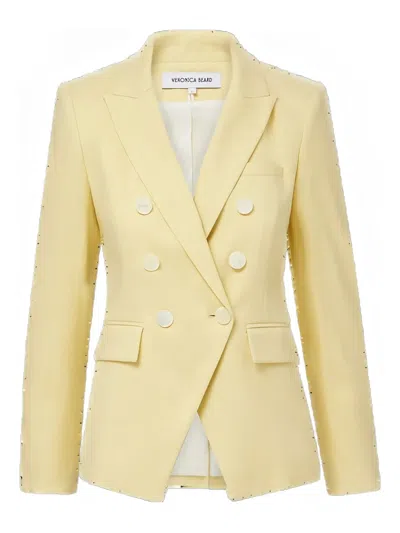 Veronica Beard Miller Double-breasted Jacket In Yellow