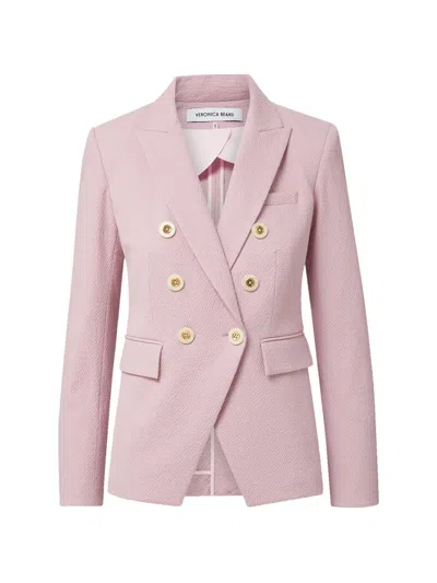 Veronica Beard Miller Double-breasted Blazer In Pink