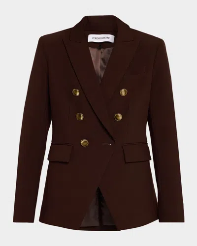 Veronica Beard Miller Double-breasted Dickey Jacket In Burgundy