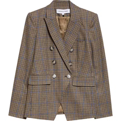 Veronica Beard Miller Houndstooth Check Dickey Jacket In Brown