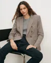 Veronica Beard Miller Houndstooth Dickey Jacket Rust Navy Multi In Rust/navy Multi