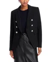 Veronica Beard Miller Dickey Double-breasted Grain De Poudre Blazer In Black
