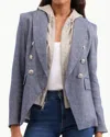 Veronica Beard Miller Linen Dickey Jacket In Blue Melange In Blue