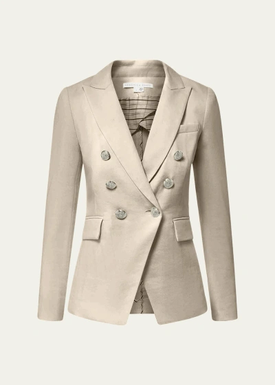 Veronica Beard Miller Linen Dickey Jacket In Khaki Melange