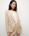Veronica Beard Miller Dickey Linen-blend Blazer In Khaki Melange