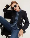 Veronica Beard Miller Dickey Jacket In Black With Gold Buttons
