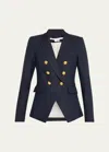 Veronica Beard Miller Dickey Linen-blend Blazer In Navy