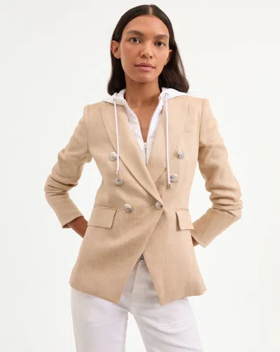 Veronica Beard Miller Linen Dickey Jacket In Neutral