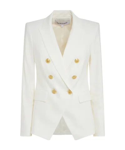 Veronica Beard Miller Dickey Double-breasted Grain De Poudre Blazer In Off White Gold