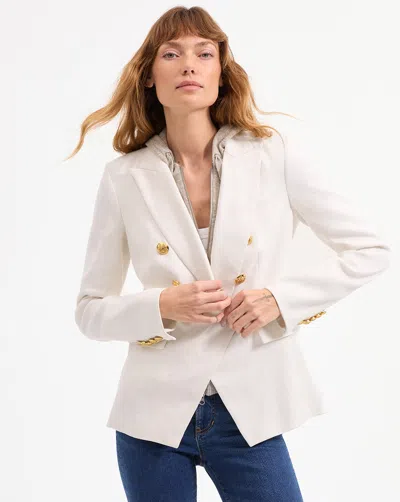 Veronica Beard Miller Linen Dickey Jacket In White