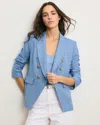 Veronica Beard Miller Dickey Pinstriped Crepe Blazer In Blue