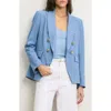 Veronica Beard Miller Dickey Pinstriped Crepe Blazer In Blue