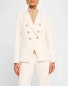 Veronica Beard Miller Pinstripe Dickey Jacket In Dove In Grey