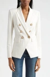 Veronica Beard Miller Stripe Wool Blend Dickey Jacket In Dove Multi