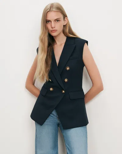 Veronica Beard Miller Tailored Vest In Navy